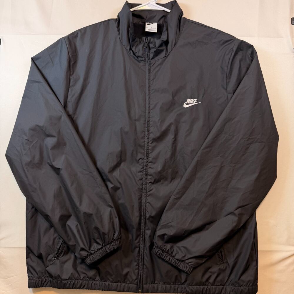 Nike Club Woven Jacket Black Multicolor Logo Windbreaker Mens Size XL